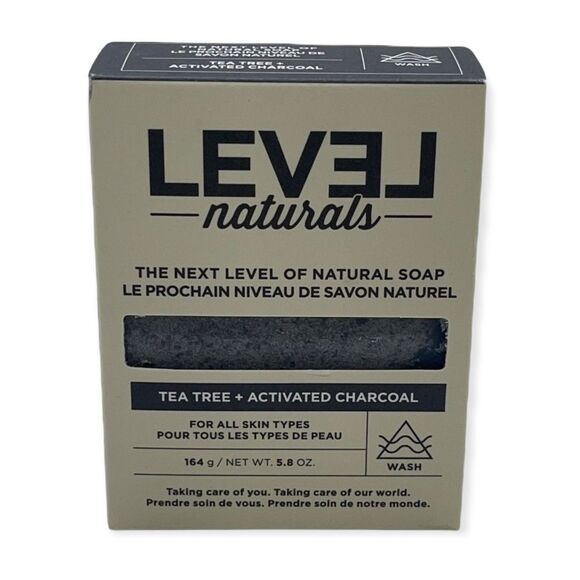 NWT Level Naturals Tea Tree + Activated Charcoal Bar Soap - Picture 1 of 4